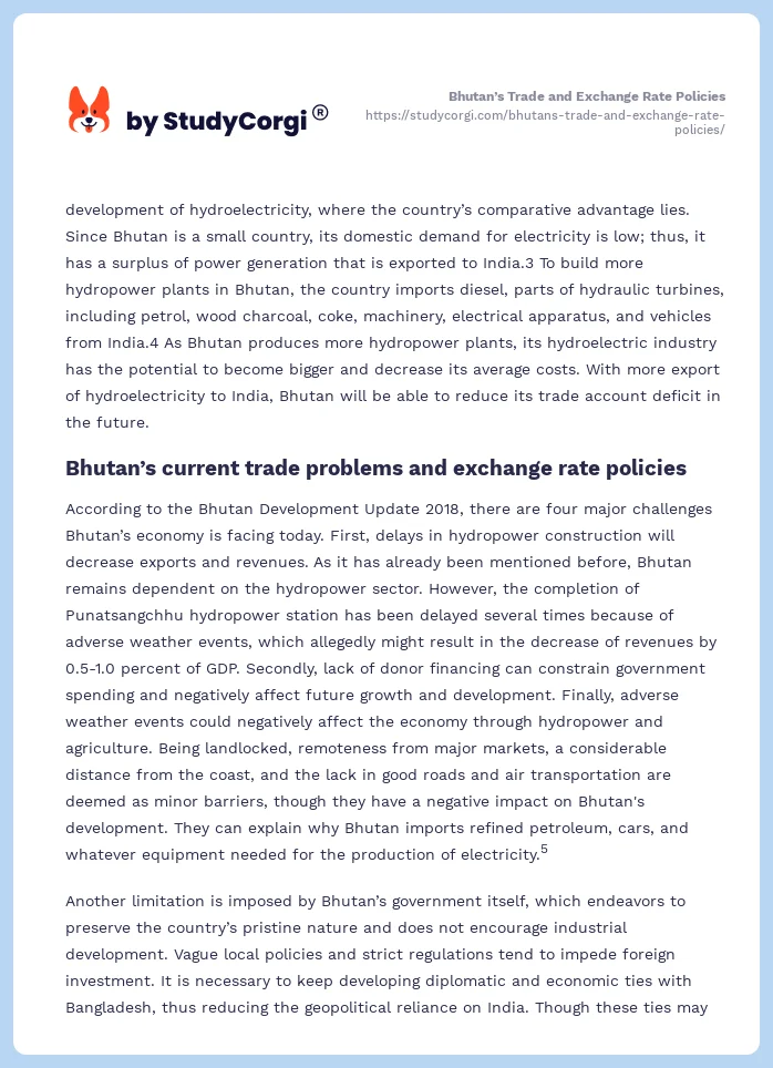 Bhutan’s Trade and Exchange Rate Policies. Page 2