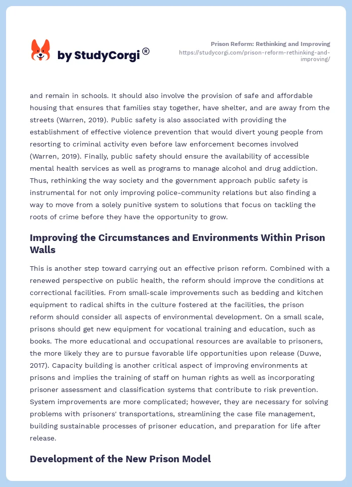 Prison Reform: Rethinking and Improving. Page 2