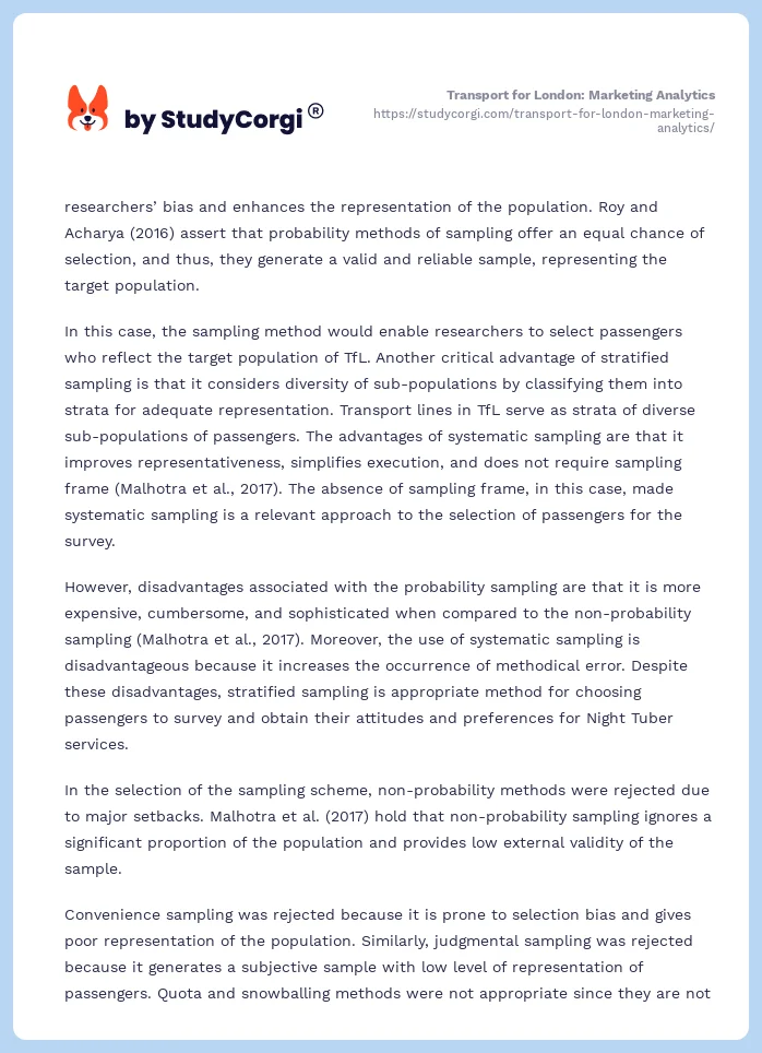 Transport for London: Marketing Analytics. Page 2