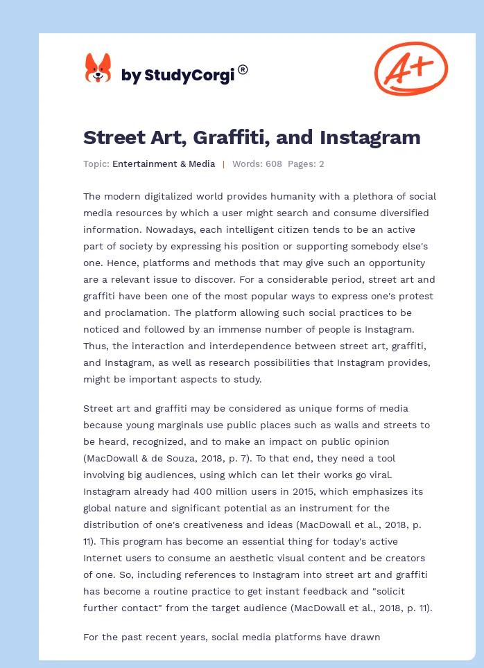Street Art, Graffiti, and Instagram. Page 1