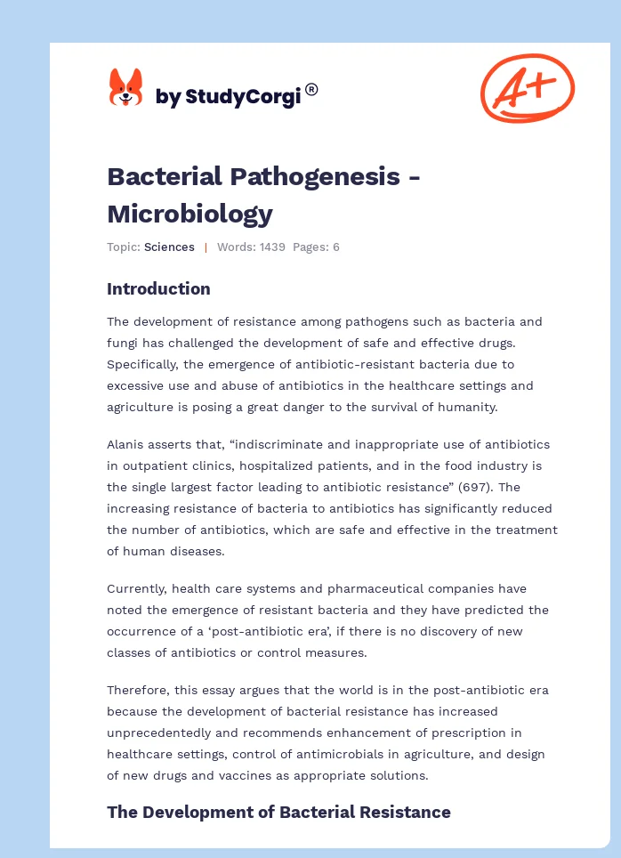 Bacterial Pathogenesis - Microbiology. Page 1
