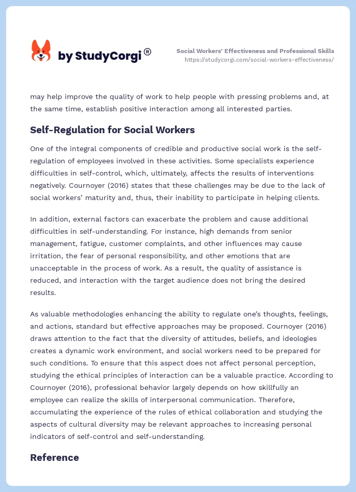 Social Workers’ Effectiveness and Professional Skills. Page 2