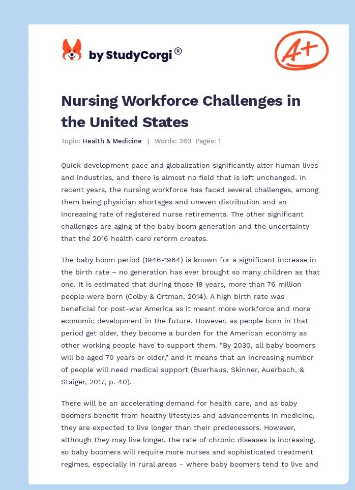 Nursing Workforce Challenges in the United States. Page 1