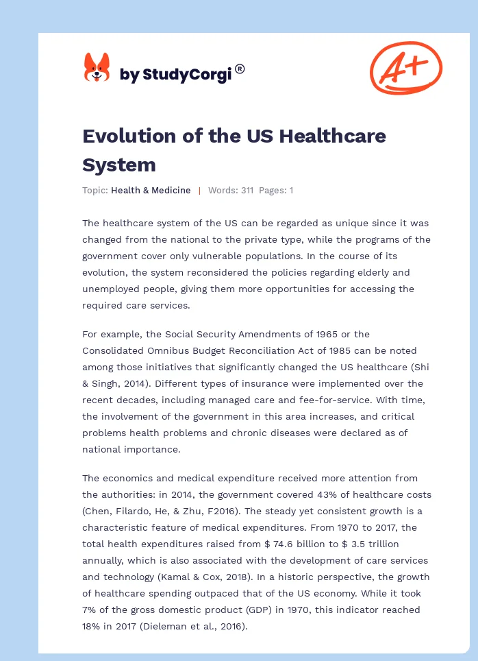 Evolution of the US Healthcare System. Page 1