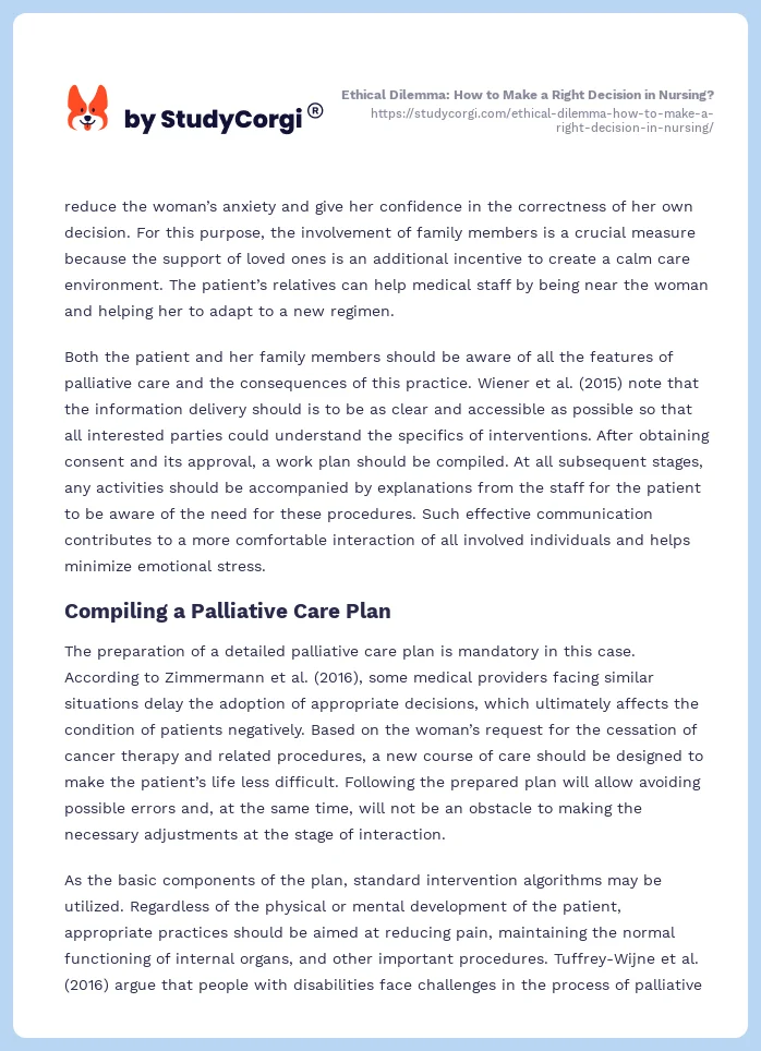 Ethical Dilemma: How to Make a Right Decision in Nursing?. Page 2
