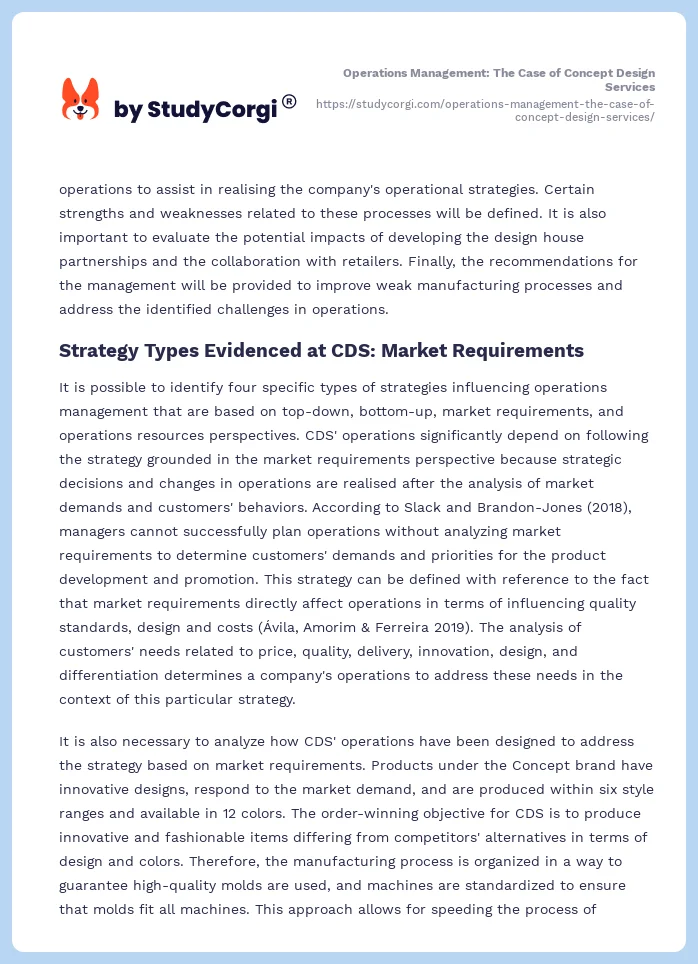 Operations Management: The Case of Concept Design Services. Page 2