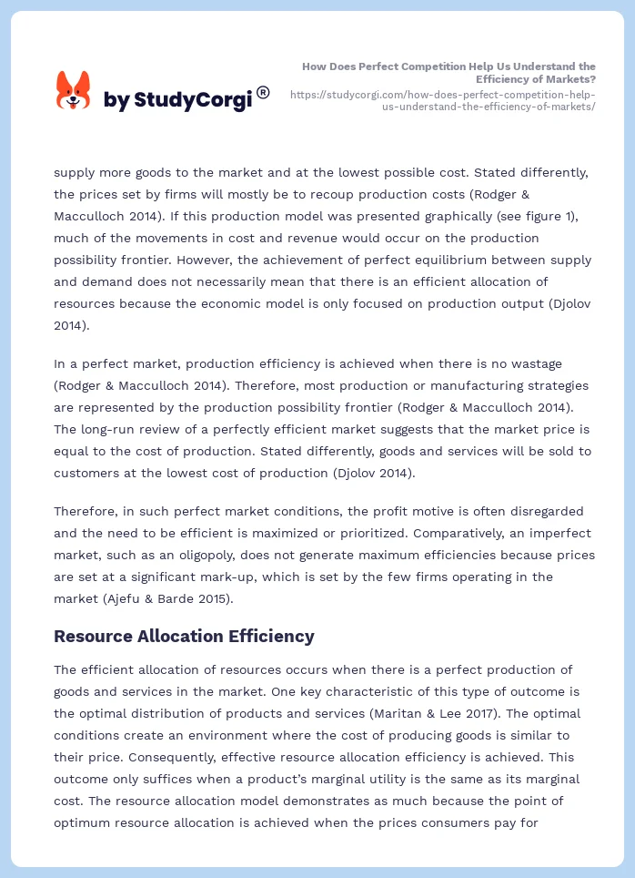 How Does Perfect Competition Help Us Understand the Efficiency of Markets?. Page 2