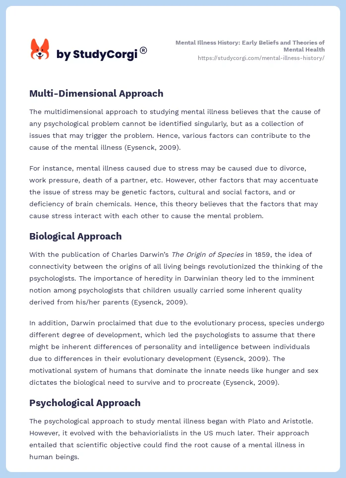 Mental Illness History: Early Beliefs and Theories of Mental Health. Page 2