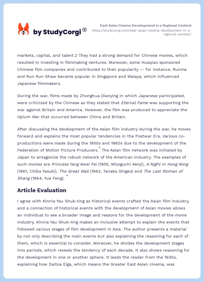 East Asian Cinema Development in a Regional Context. Page 2