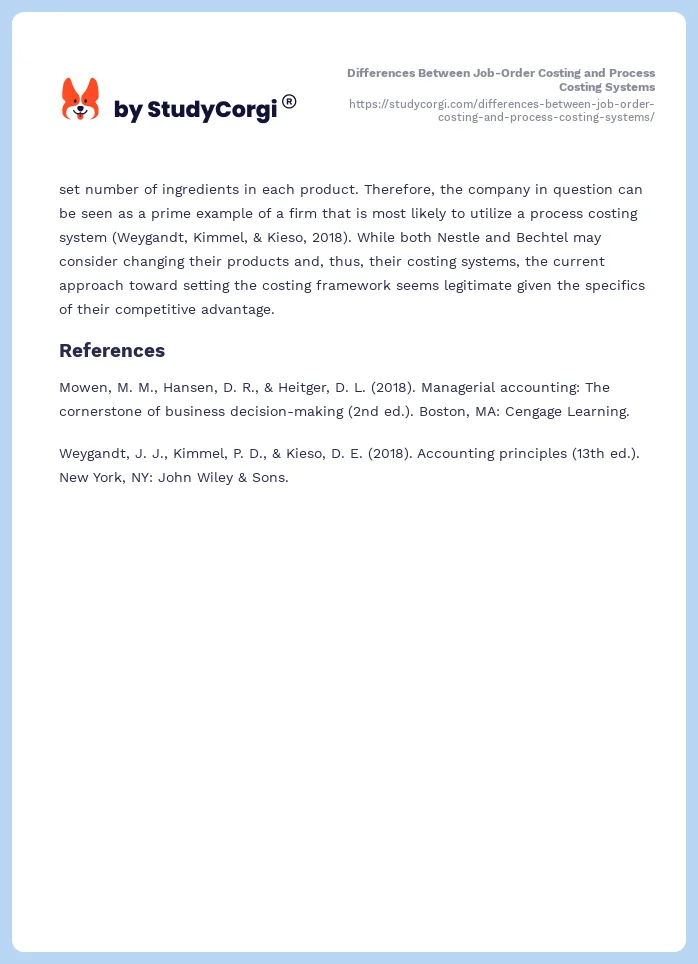 Differences Between Job-Order Costing and Process Costing Systems. Page 2
