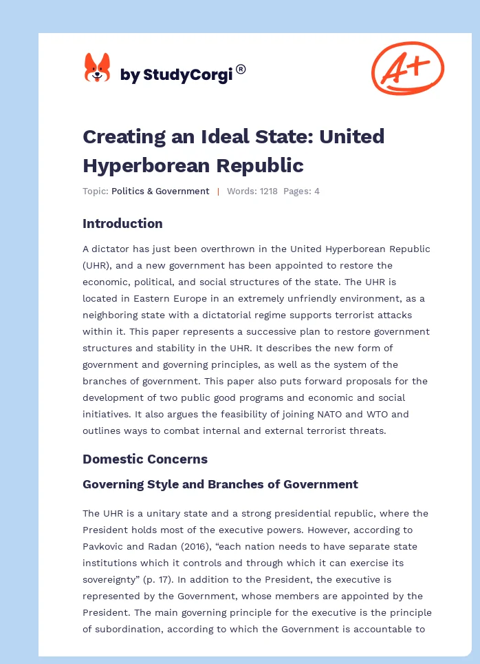 Creating an Ideal State: United Hyperborean Republic. Page 1