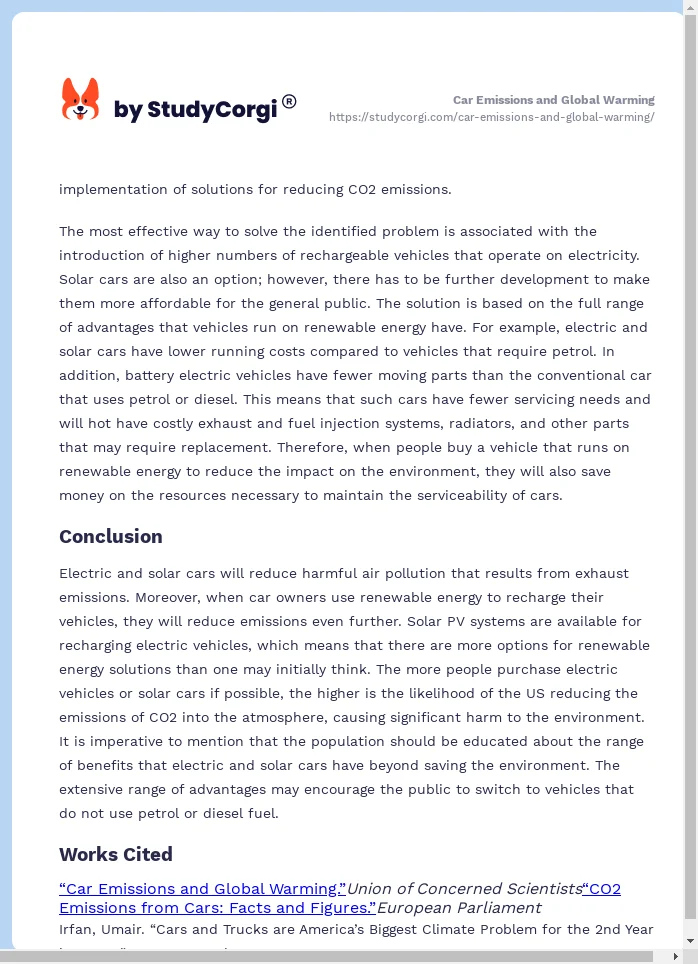 Car Emissions and Global Warming. Page 2