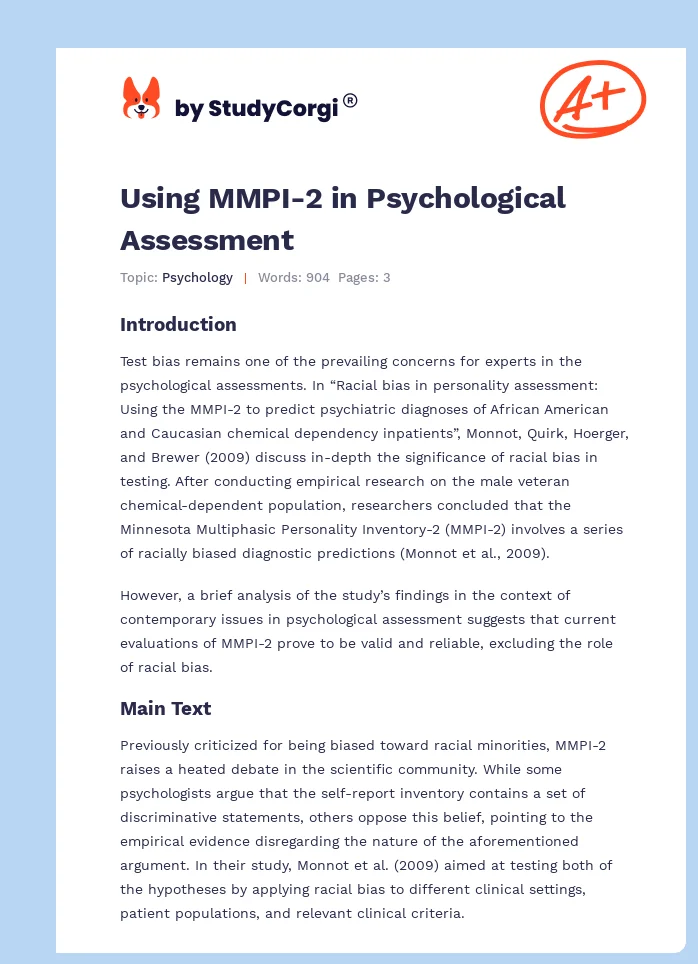 Using MMPI-2 in Psychological Assessment. Page 1
