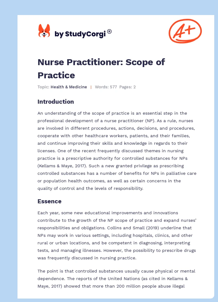Nurse Practitioner: Scope of Practice. Page 1