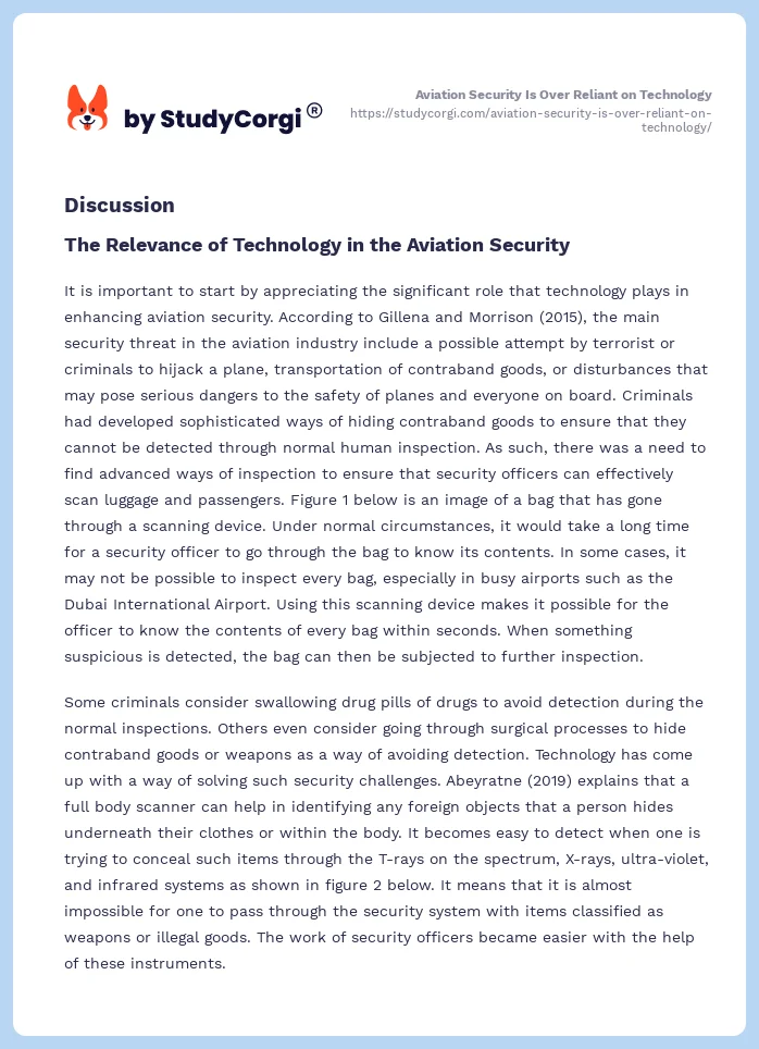 Aviation Security Is Over Reliant on Technology. Page 2
