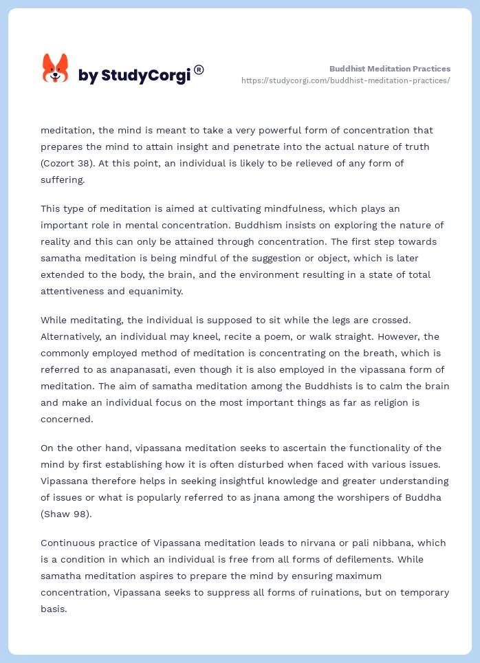 Buddhist Meditation Practices. Page 2