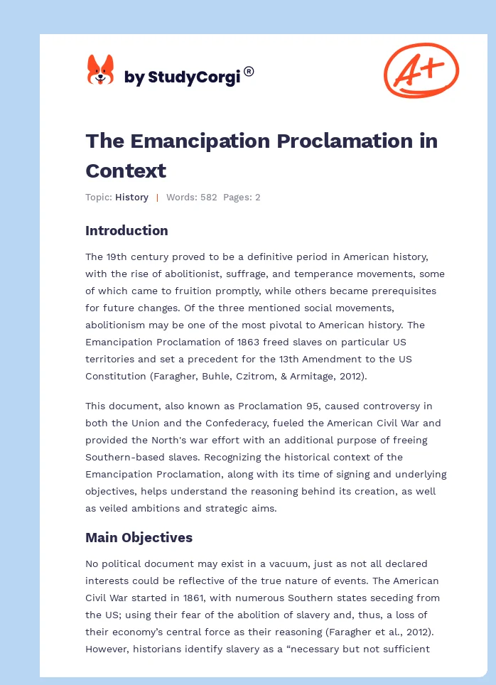 The Emancipation Proclamation in Context. Page 1
