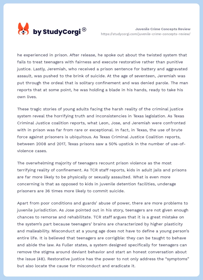 Juvenile Crime Concepts Review. Page 2