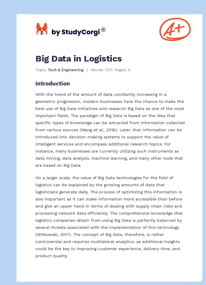Big Data in Logistics. Page 1