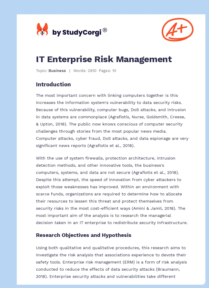 IT Enterprise Risk Management. Page 1