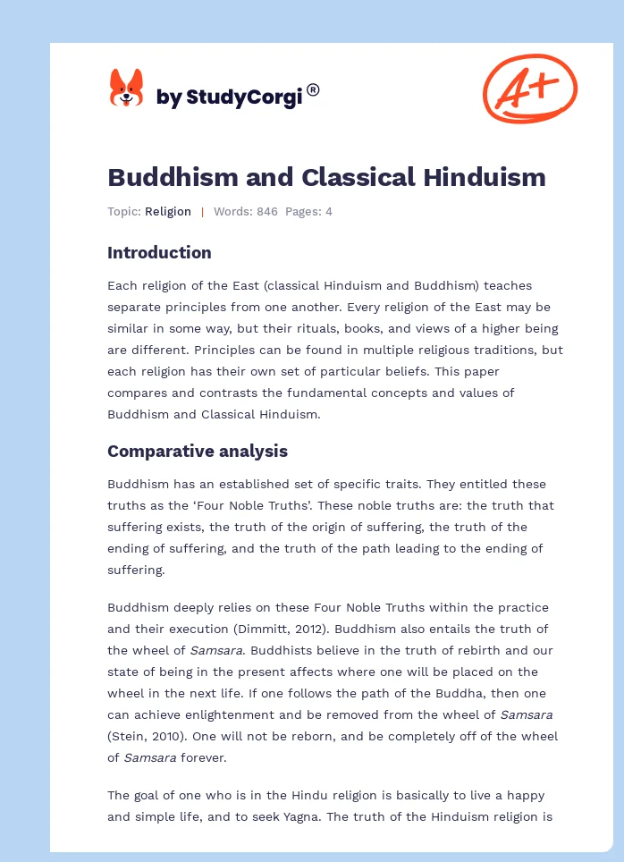 Buddhism and Classical Hinduism. Page 1