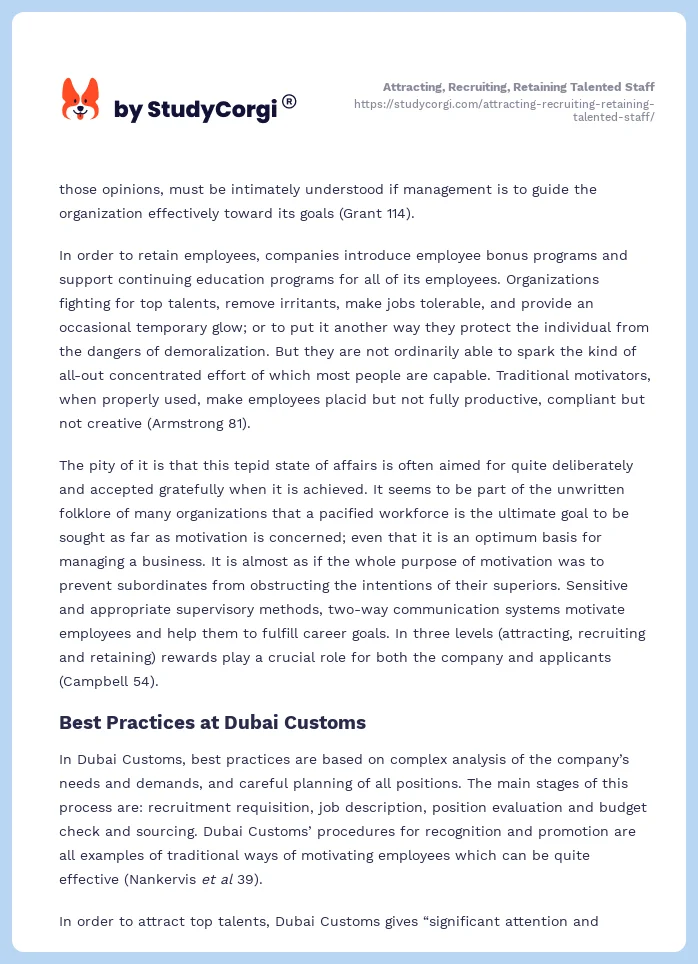 Attracting, Recruiting, Retaining Talented Staff. Page 2