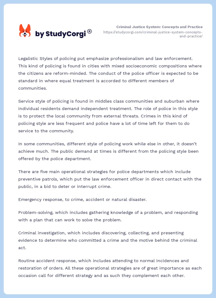 Criminal Justice System: Concepts and Practice. Page 2