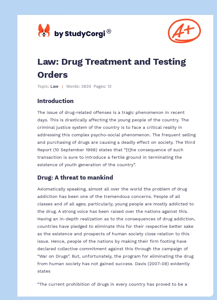 Law: Drug Treatment and Testing Orders. Page 1