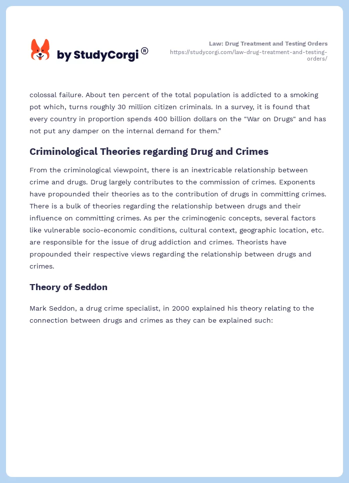 Law: Drug Treatment and Testing Orders. Page 2