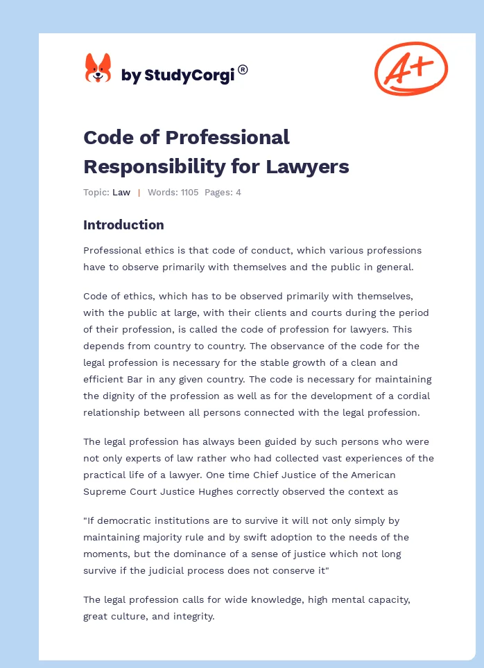 Code of Professional Responsibility for Lawyers. Page 1