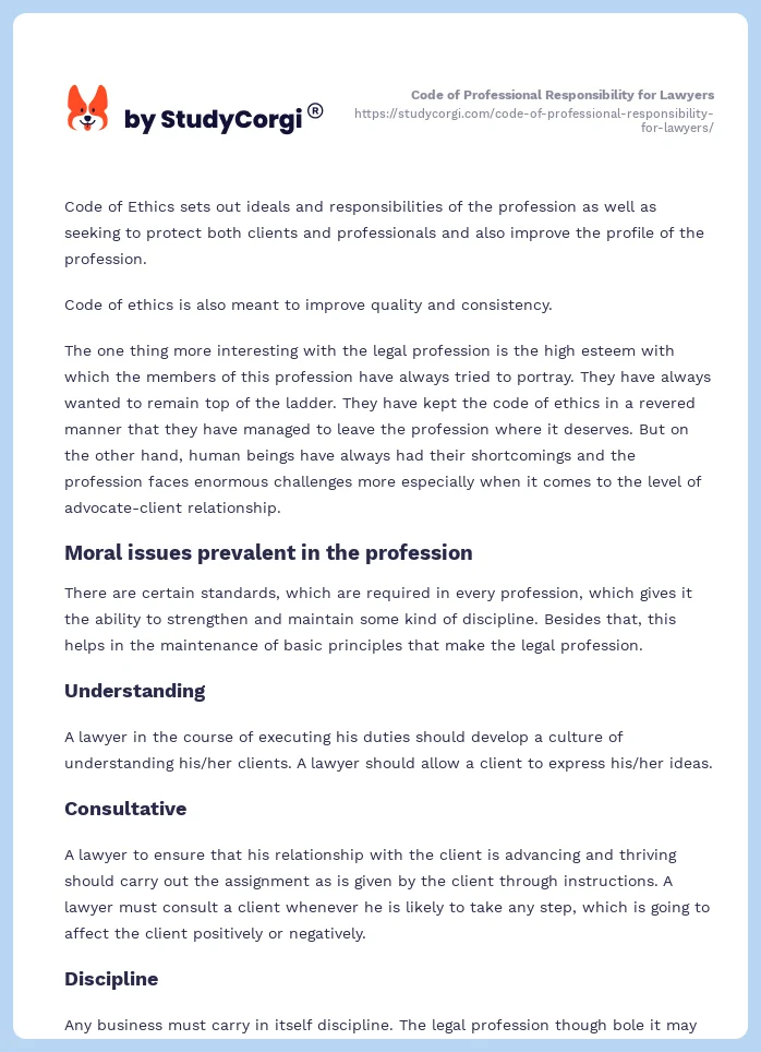 Code of Professional Responsibility for Lawyers. Page 2