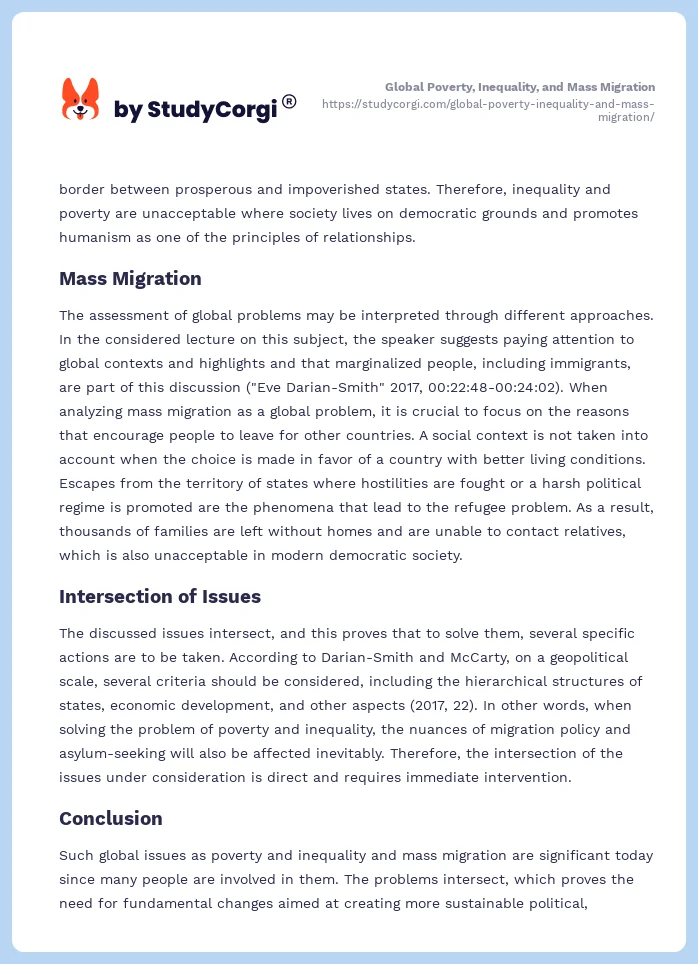 Global Poverty, Inequality, and Mass Migration. Page 2