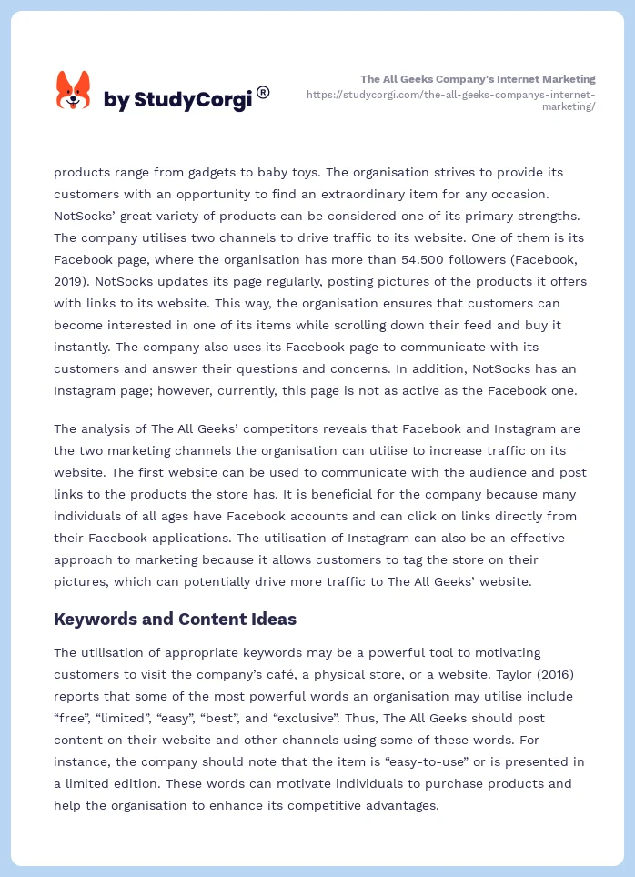 The All Geeks Company's Internet Marketing. Page 2
