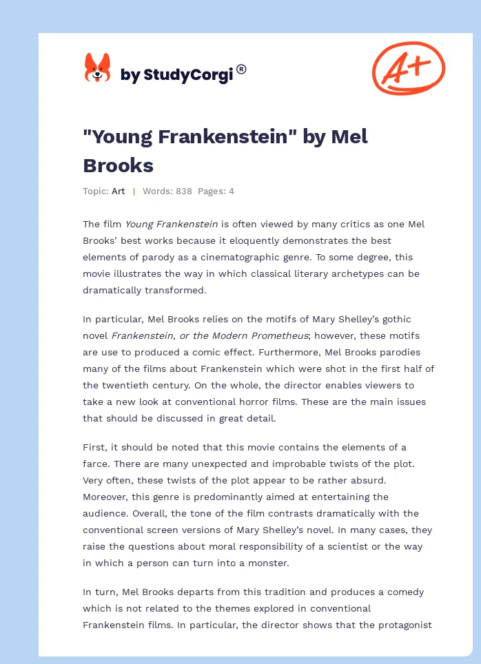 "Young Frankenstein" by Mel Brooks. Page 1