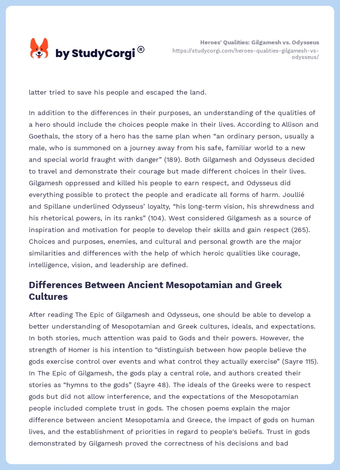 Heroes' Qualities: Gilgamesh vs. Odysseus. Page 2