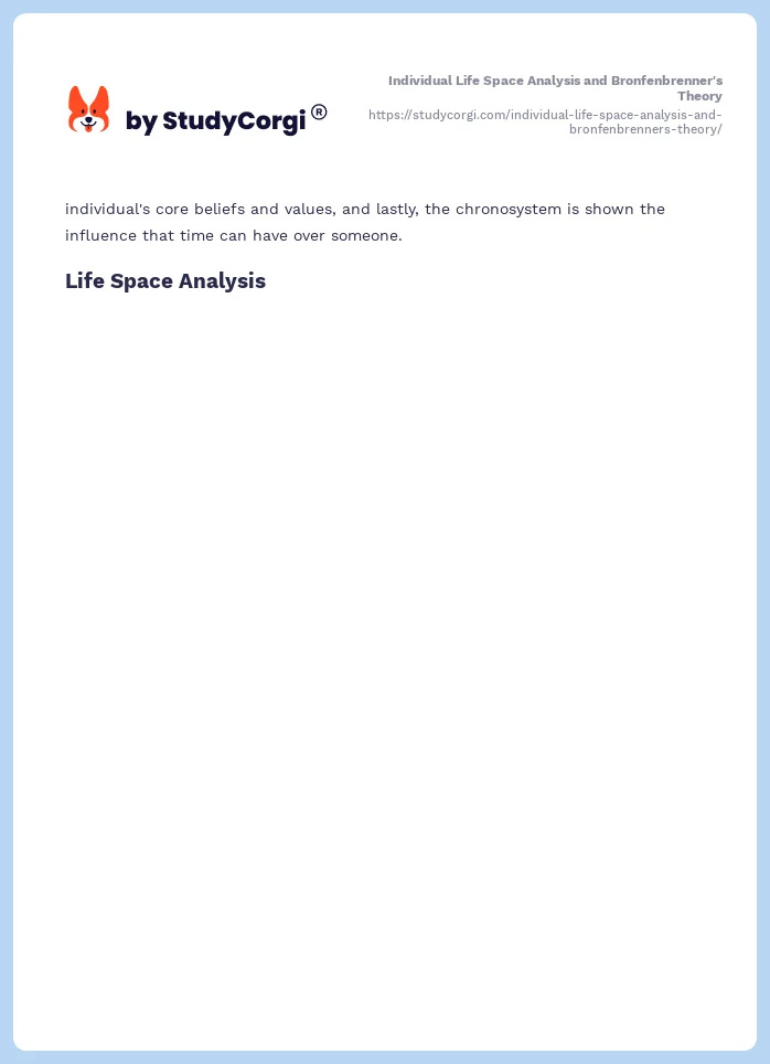 Individual Life Space Analysis and Bronfenbrenner's Theory. Page 2