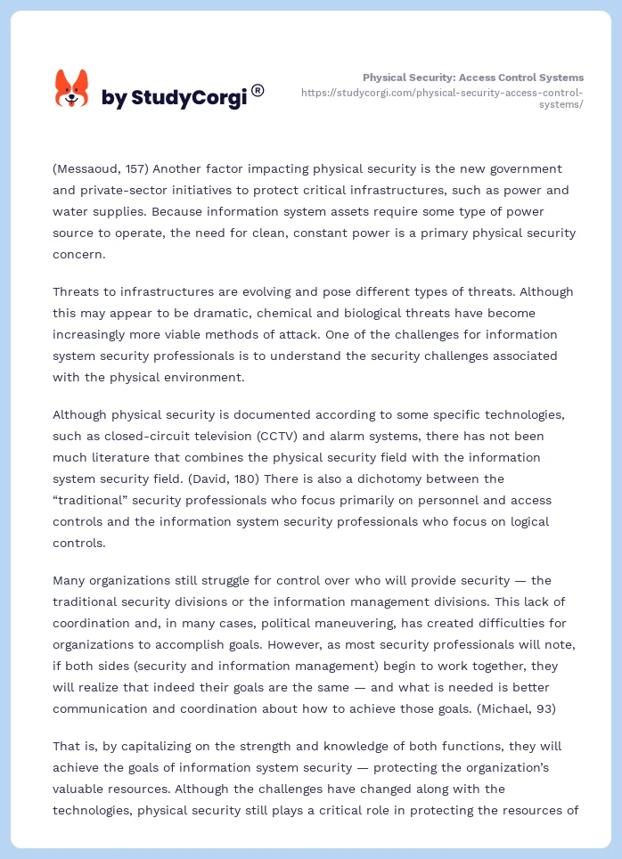 Physical Security: Access Control Systems. Page 2