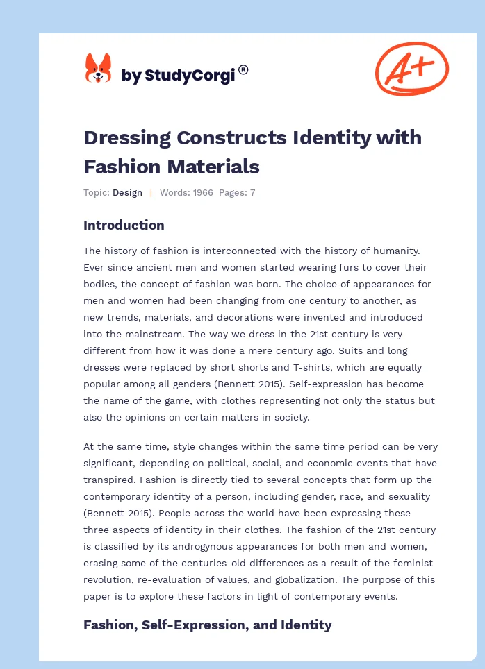 Dressing Constructs Identity with Fashion Materials. Page 1