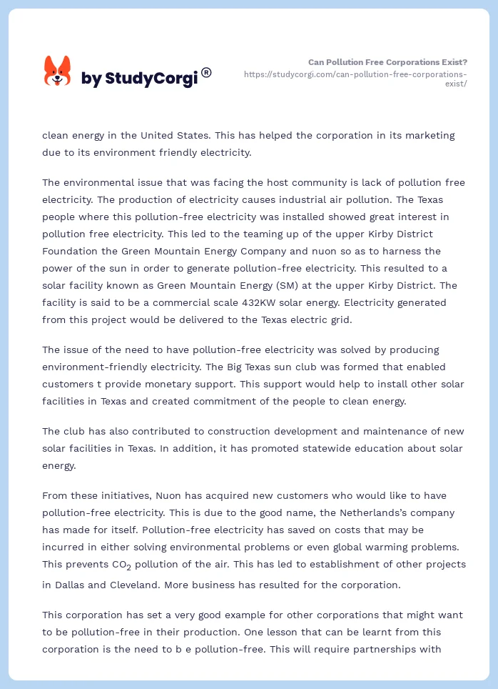 Can Pollution Free Corporations Exist?. Page 2