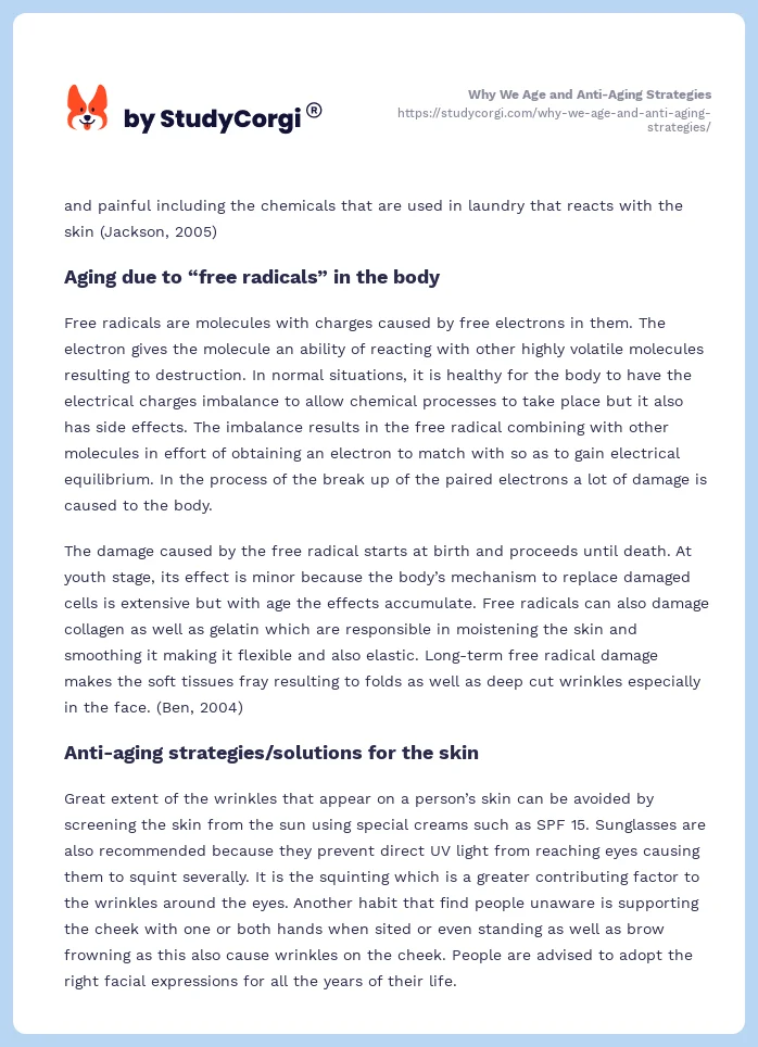 Why We Age and Anti-Aging Strategies. Page 2