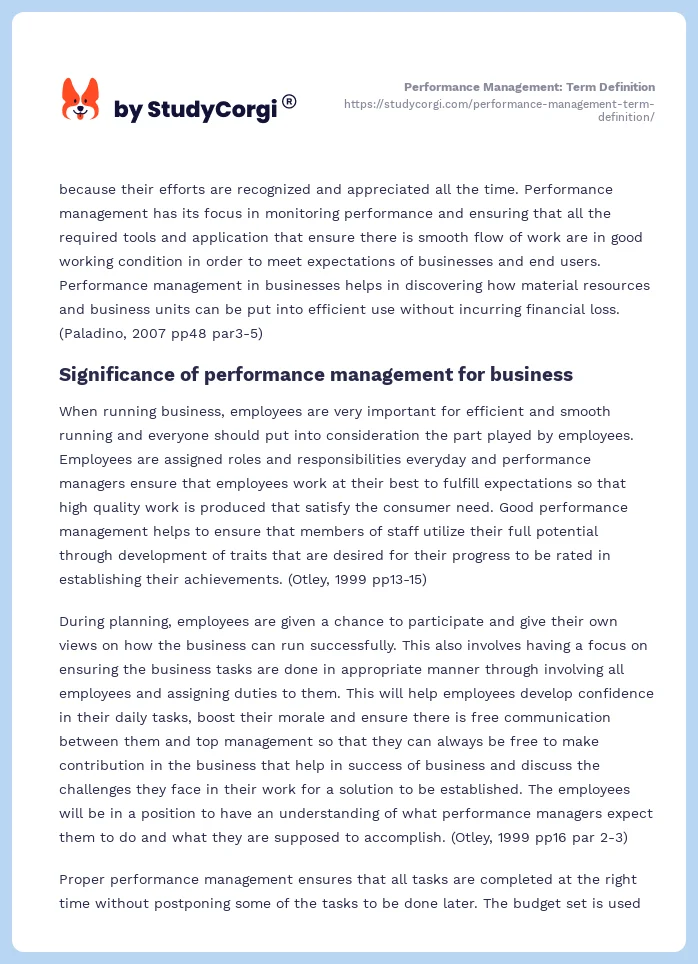 Performance Management: Term Definition. Page 2