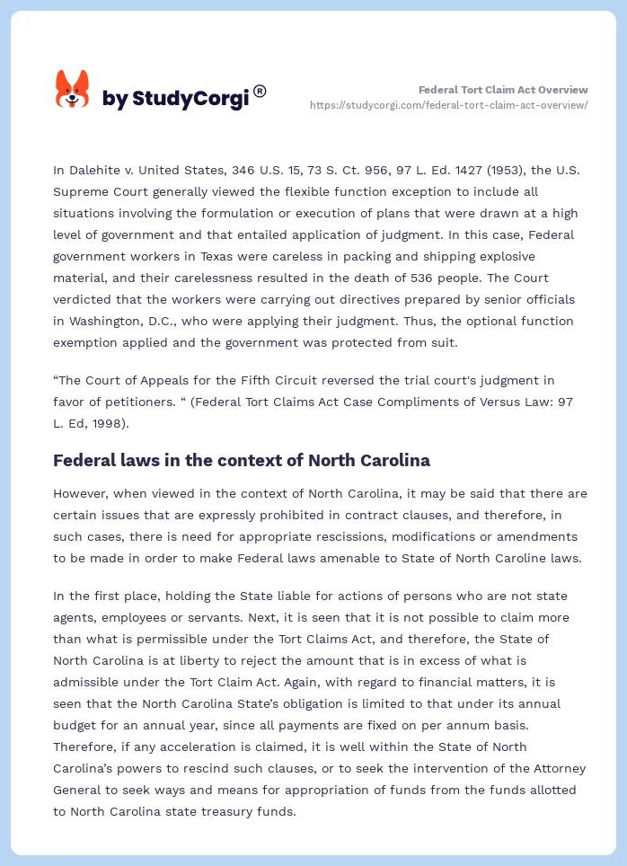 Federal Tort Claim Act Overview. Page 2
