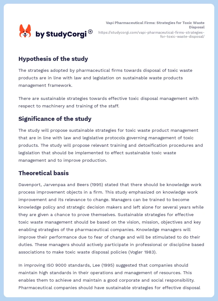 Vapi Pharmaceutical Firms: Strategies for Toxic Waste Disposal. Page 2
