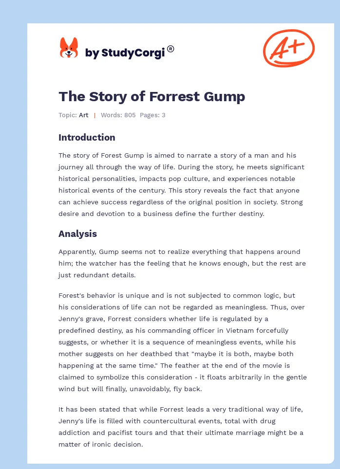 The Story of Forrest Gump. Page 1