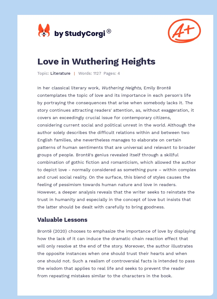 Love in Wuthering Heights. Page 1