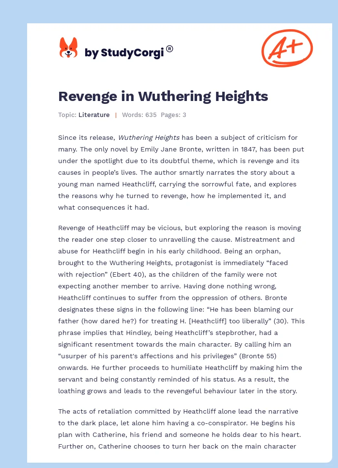 Revenge in Wuthering Heights. Page 1