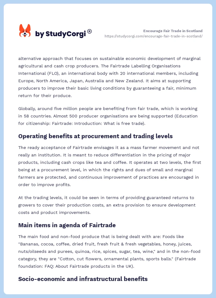 Encourage Fair Trade in Scotland. Page 2