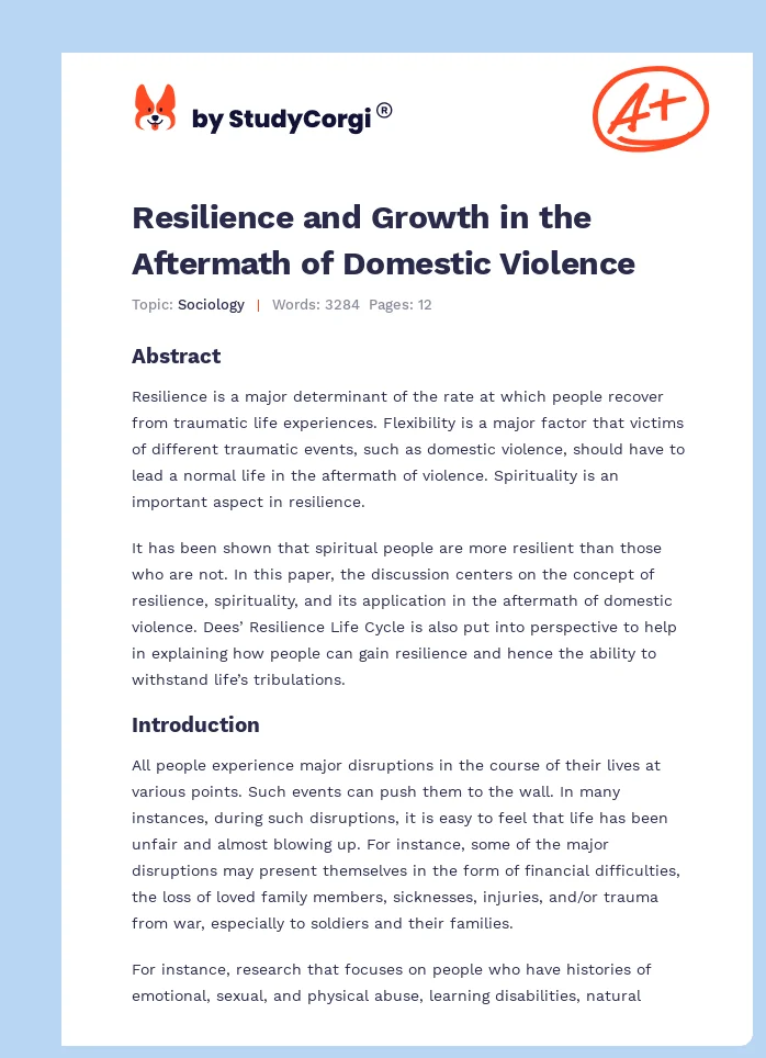 Resilience and Growth in the Aftermath of Domestic Violence. Page 1