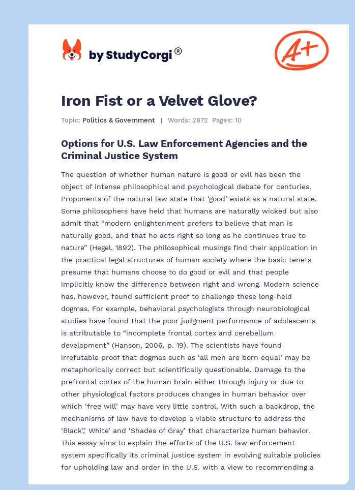 Iron Fist or a Velvet Glove?. Page 1