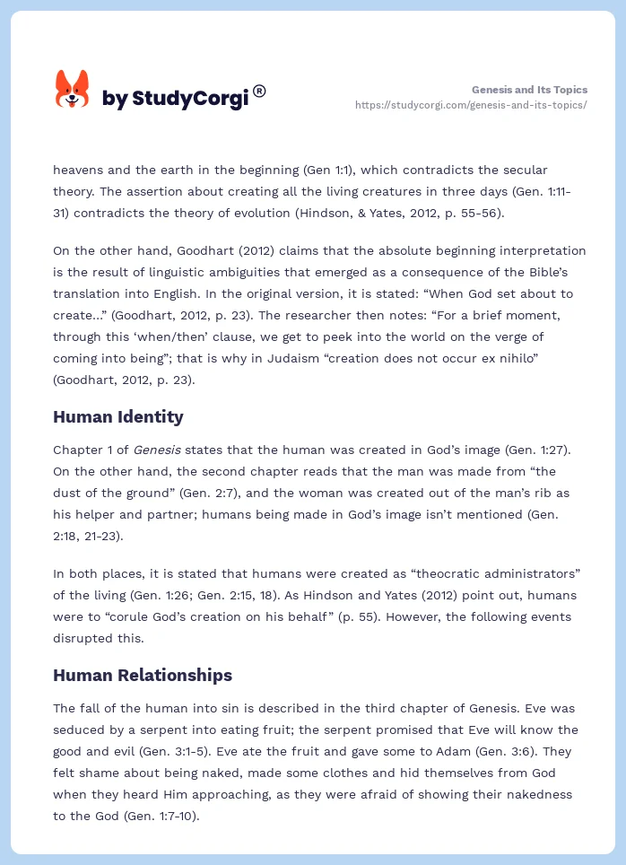 Genesis and Its Topics. Page 2